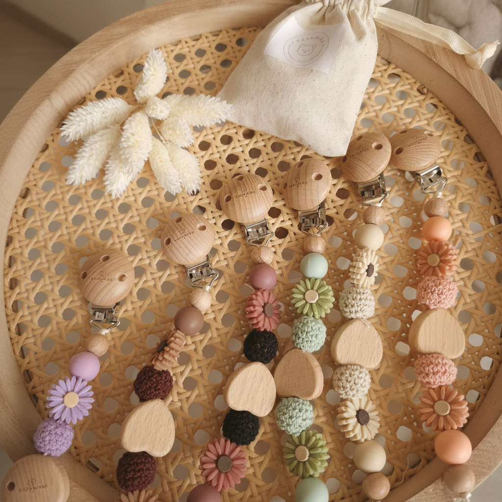 Attache-tétine Kasamine Beige naturel